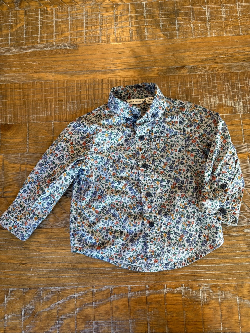 Janie and Jack Floral Button-Down Shirt in Floral Print, Size 6-12 months